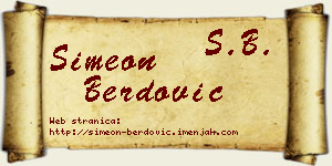 Simeon Berdović vizit kartica